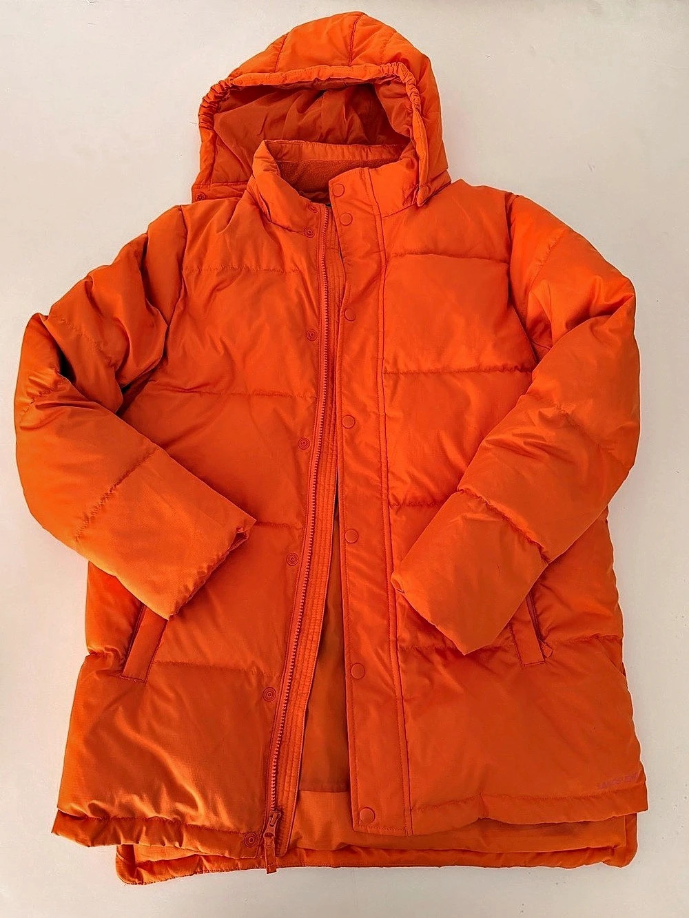 Lands' End Orange Hooded Puffer Jacket XXL